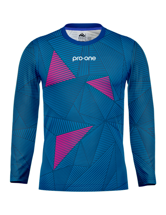 Camiseta Arquero M/Larga Pro-One Energy Azul Acero/Fucsia