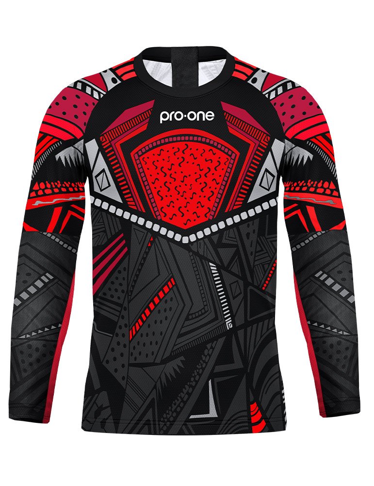 Camiseta Arquero M/Larga Pro-One Tempo RX Negro/Rojo