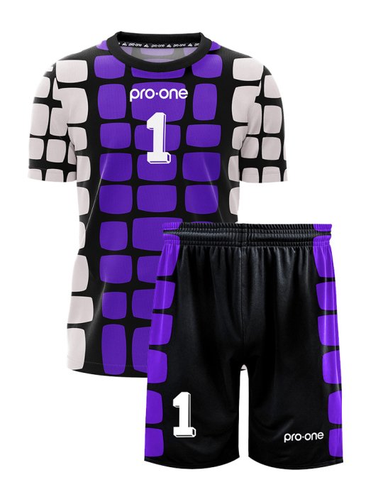 Conjunto Arquero M/Corta Pro-one Legacy Usa94 Negro/Morado/Gris