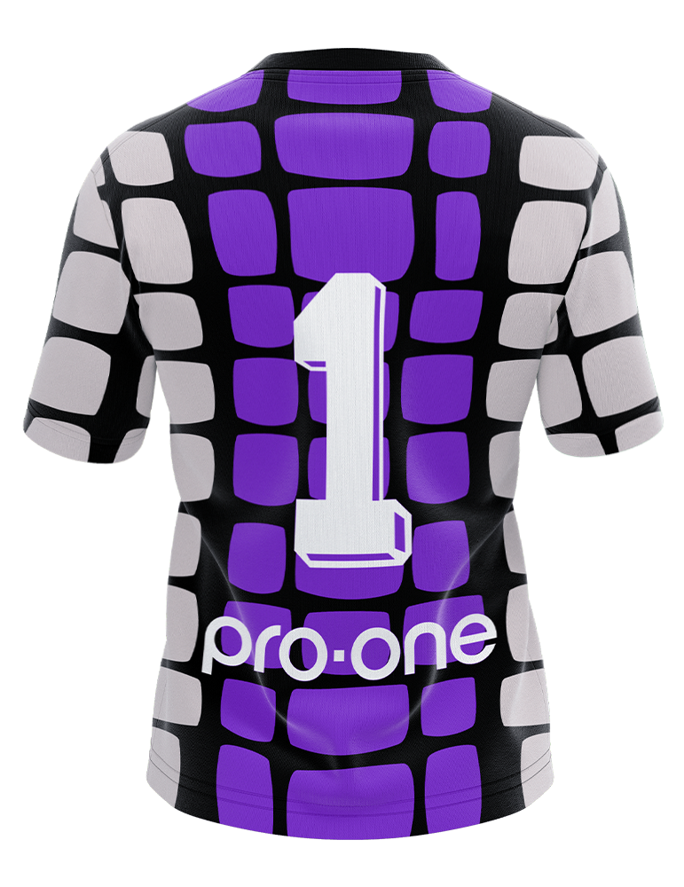 Conjunto Arquero M/Corta Pro-one Legacy Usa94 Negro/Morado/Gris