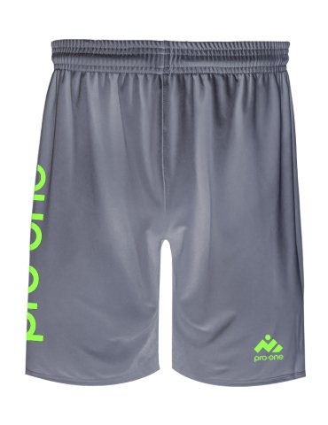 Short Pro-One Evo Gris Intermedio/Logo Amarillo Neón
