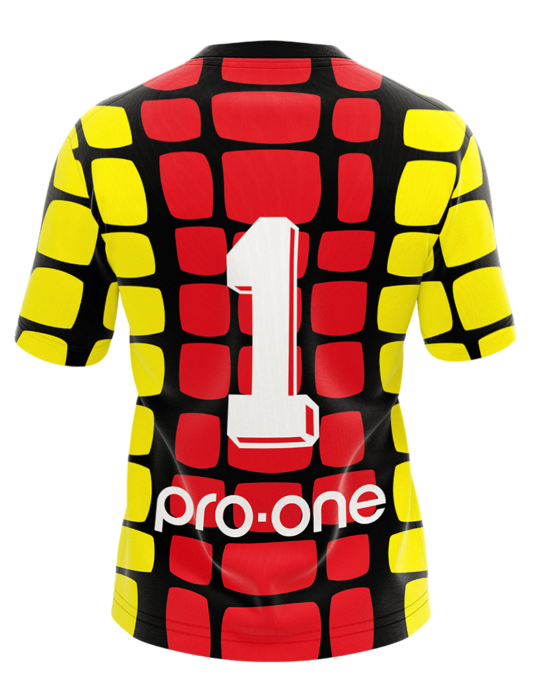 Conjunto Arquero M/Corta Pro-one Legacy Usa94 Negro/Rojo/Amarillo