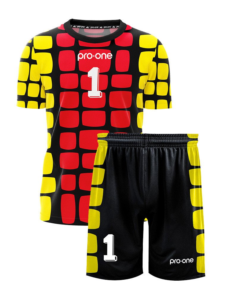 Conjunto Arquero M/Corta Pro-one Legacy Usa94 Negro/Rojo/Amarillo