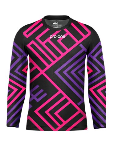 Camiseta Arquero M/Larga Pro-One Square Negro/Morado/Fucsia
