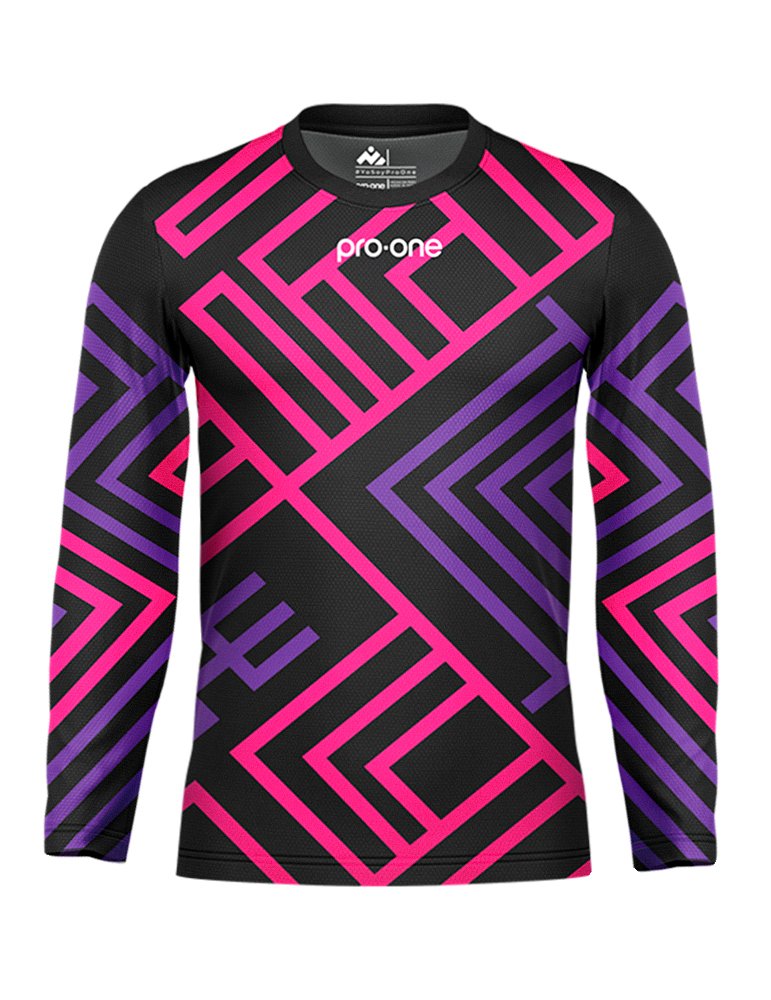 Camiseta Arquero M/Larga Pro-One Square Negro/Morado/Fucsia