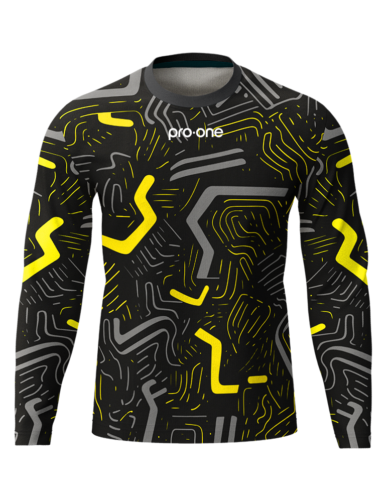Camiseta Arquero M/Larga Pro-One Focus Negro/Gris/Amarillo