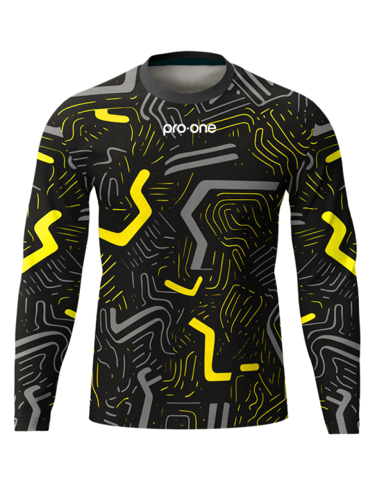 Camiseta Arquero M/Larga Pro-One Focus Negro/Gris/Amarillo