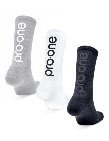Pack de 3 Pares De Medias Pro-One Radeon Gris/Blanco/Negro 2